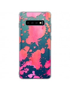 Coque Samsung S10 Plus Watercolor Splash Taches Rose...
