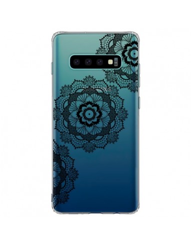 Coque Samsung S10 Plus Triple Mandala Noir Black Transparente - Sylvia Cook