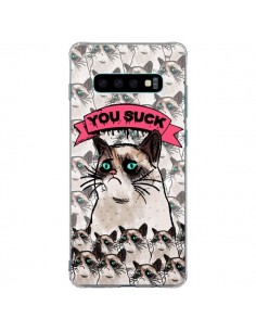 Coque Samsung S10 Plus Chat Grumpy Cat - You Suck - Sara...