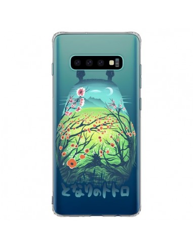 Coque Samsung S10 Plus Totoro Manga Flower Transparente - Victor Vercesi