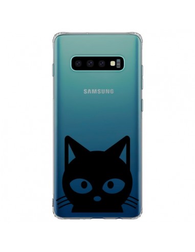 Coque Samsung S10 Plus Tête Chat Noir Cat Transparente - Yohan B.