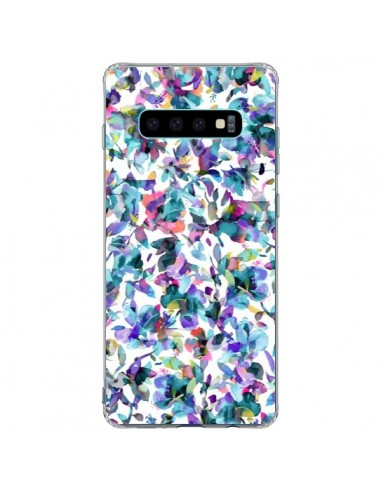 Coque Samsung S10 Plus Aquatic Flowers Blue - Ninola Design