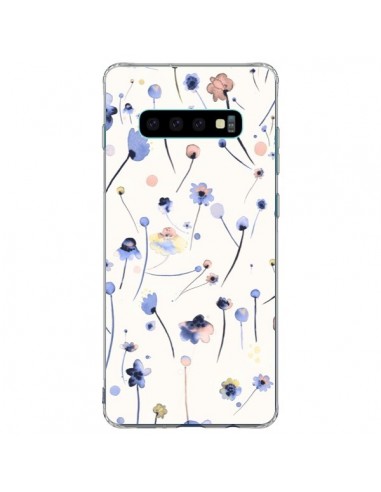 Coque Samsung S10 Plus Blue Soft Flowers - Ninola Design