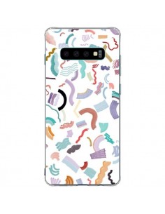 Coque Samsung S10 Plus Curly and Zigzag Stripes White -...
