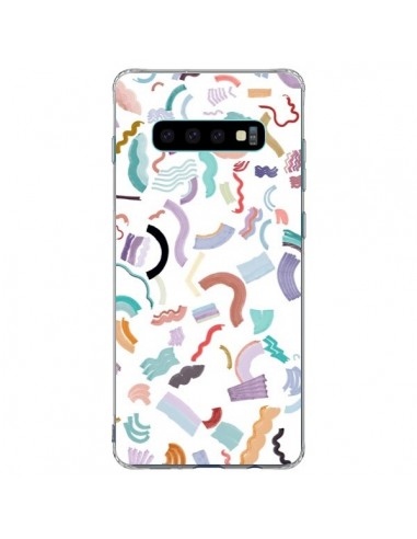 Coque Samsung S10 Plus Curly and Zigzag Stripes White - Ninola Design