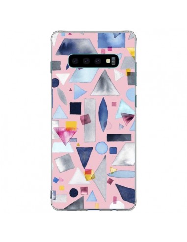 Coque Samsung S10 Plus Geometric Pieces Pink - Ninola Design