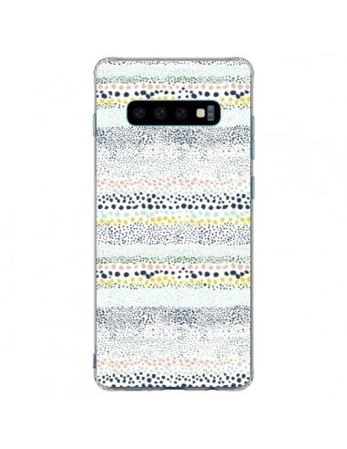 Coque Samsung S10 Plus Little Textured Dots Green - Ninola Design