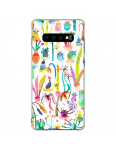 Coque Samsung S10 Plus Little Textured Dots White -...