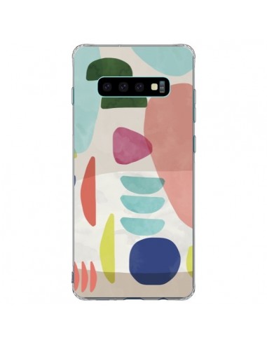 Coque Samsung S10 Plus Moody Geometry Multi White - Ninola Design