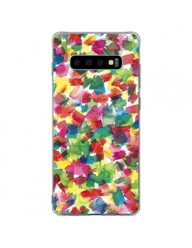 Coque Samsung S10 Plus Speckled Watercolor Blue - Ninola Design