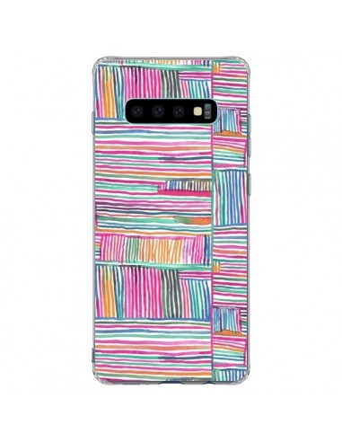 Coque Samsung S10 Plus Watercolor Linear Meditation Pink - Ninola Design