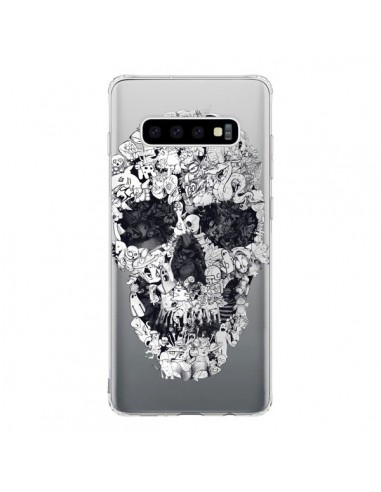 Coque Samsung S10 Doodle Skull Dessin Tête de Mort Transparente - Ali Gulec