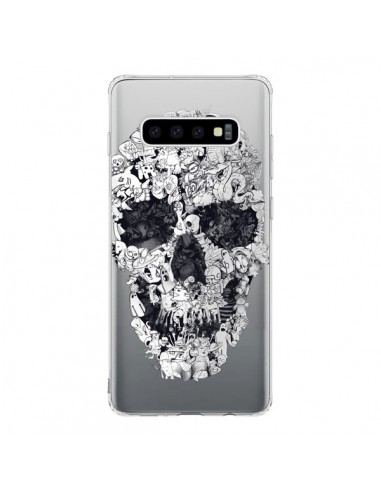 Coque Samsung S10 Doodle Skull Dessin Tête de Mort Transparente - Ali Gulec