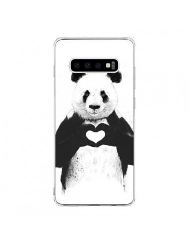 Coque Samsung S10 Panda Amour All you need is love - Balazs Solti
