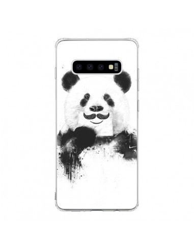 Coque Samsung S10 Funny Panda Moustache Movember - Balazs Solti