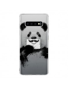 Coque Samsung S10 Funny Panda Moustache Transparente -...