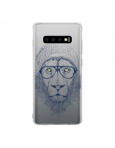 Coque Samsung S10 Cool Lion Swag Lunettes Transparente -...