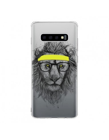 Coque Samsung S10 Hipster Lion Transparente - Balazs Solti