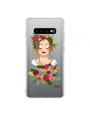 Coque Samsung S10 Femme Closed Eyes Fleurs Transparente - Chapo