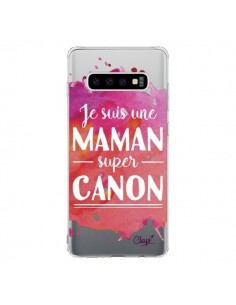 Coque Samsung S10 Je suis une Maman super Canon Rose...