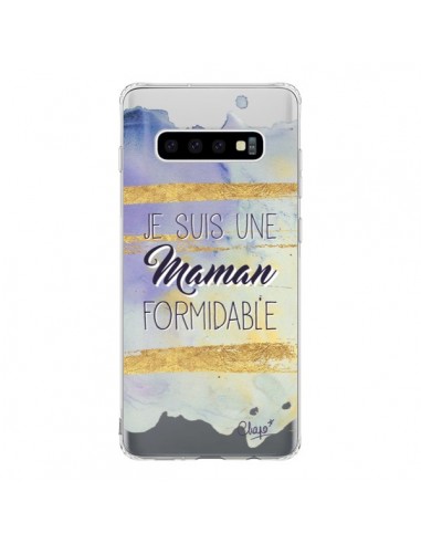 Coque Samsung S10 Je suis une Maman Formidable Violet Transparente - Chapo