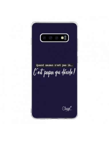 Coque Samsung S10 C'est Papa qui Décide Bleu Marine - Chapo