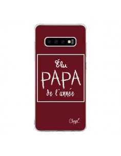 Coque Samsung S10 Elu Papa de l'Année Rouge Bordeaux - Chapo