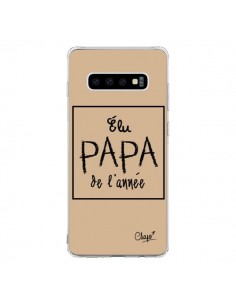 Coque Samsung S10 Elu Papa de l'Année Beige - Chapo