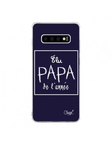 Coque Samsung S10 Elu Papa de l'Année Bleu Marine - Chapo