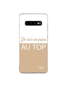 Coque Samsung S10 Je suis un Papa au Top Beige - Chapo