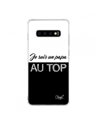 Coque Samsung S10 Je suis un Papa au Top Noir - Chapo