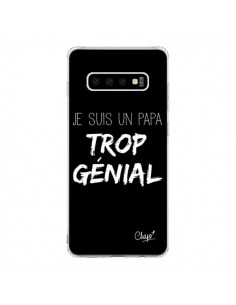Coque Samsung S10 Je suis un Papa trop Génial Noir - Chapo