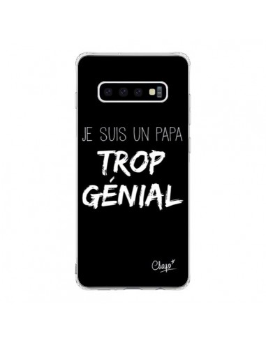 Coque Samsung S10 Je suis un Papa trop Génial Noir - Chapo