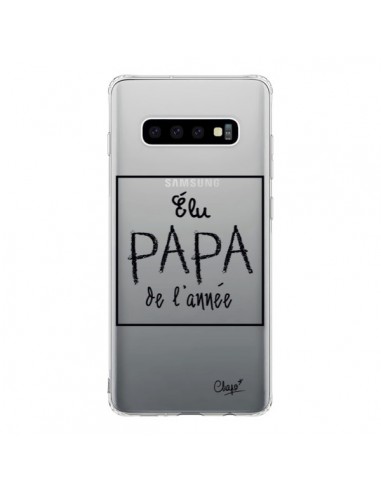 Coque Samsung S10 Elu Papa de l'Année Transparente - Chapo