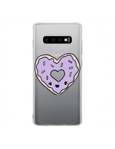 Coque Samsung S10 Donuts Heart Coeur Violet Transparente...