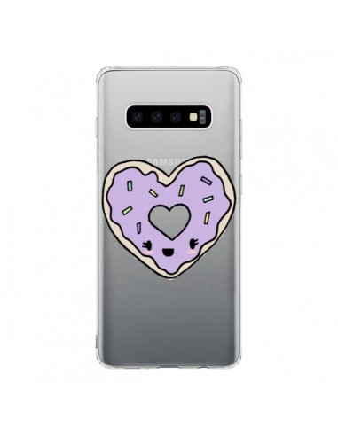Coque Samsung S10 Donuts Heart Coeur Violet Transparente - Claudia Ramos