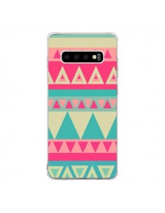 Coque Samsung S10 Azteque Rose Vert - Eleaxart