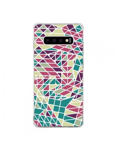 Coque Samsung S10 Azteque Triangles Vert Violet - Eleaxart