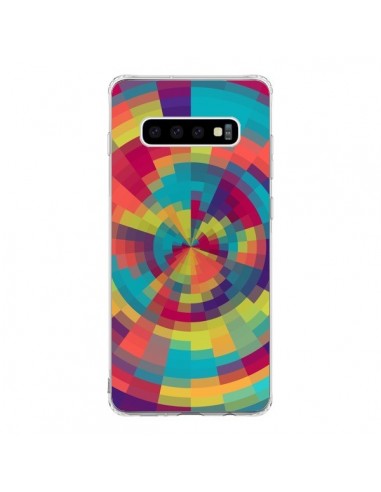 Coque Samsung S10 Spirale de Couleurs Rouge Vert - Eleaxart