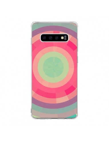 Coque Samsung S10 Spirale de Couleurs Rose Vert - Eleaxart