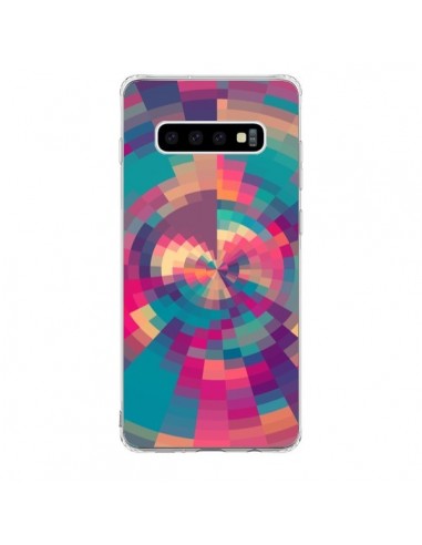 Coque Samsung S10 Spirales de Couleurs Rose Violet - Eleaxart