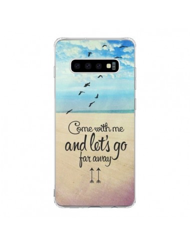 Coque Samsung S10 Let's Go Far Away Beach Plage - Eleaxart