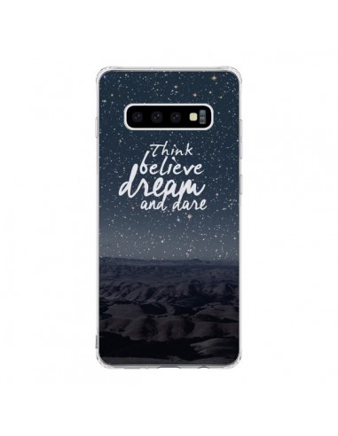 Coque Samsung S10 Think believe dream and dare Pensée Rêves - Eleaxart