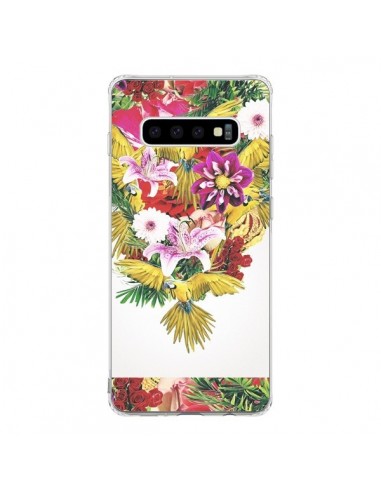 Coque Samsung S10 Parrot Floral Perroquet Fleurs - Eleaxart