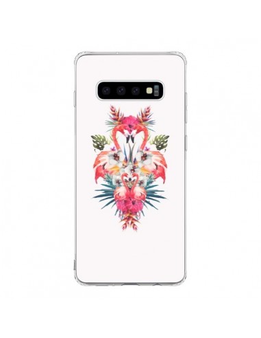 Coque Samsung S10 Tropicales Flamingos Tropical Flamant Rose Summer Ete - Eleaxart