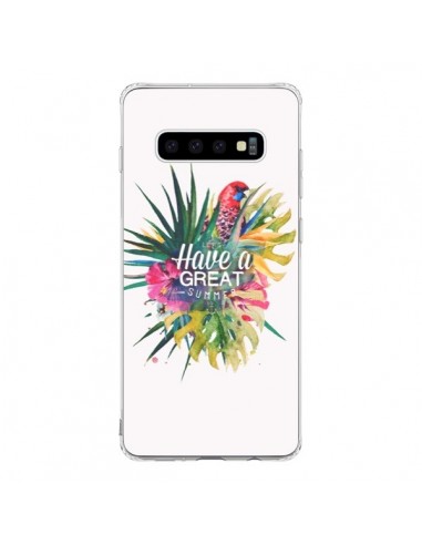 Coque Samsung S10 Have a great summer Ete Perroquet Parrot - Eleaxart