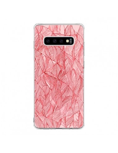 Coque Samsung S10 Courbes Meandre Rouge Cerise -  Léa Clément