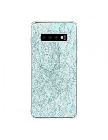 Coque Samsung S10 Courbes Meandre Bleu Vert Nuageux -  Léa Clément