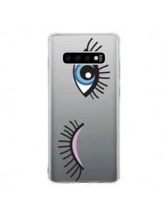 Coque Samsung S10 Eyes Oeil Yeux Bleus Transparente -...