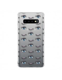 Coque Samsung S10 Eyes Oeil Yeux Bleus Mosaïque...